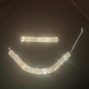Diamante Bracelet and Adjustable Necklace